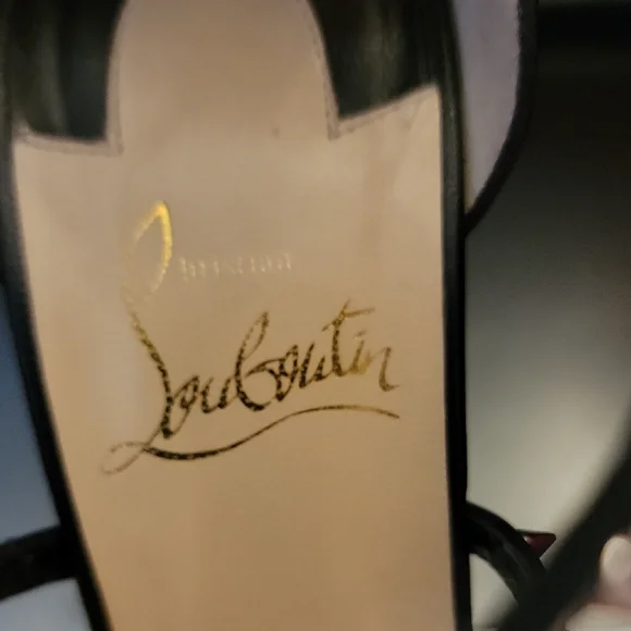 Christian Louboutin Black Choca Spikes 100 Kid Heels - Picture 9 of 16